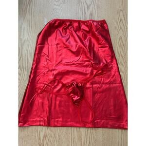 New Faux Leather Look 👀 Lingerie Dress with Thongs Dark Red Small/Medium
